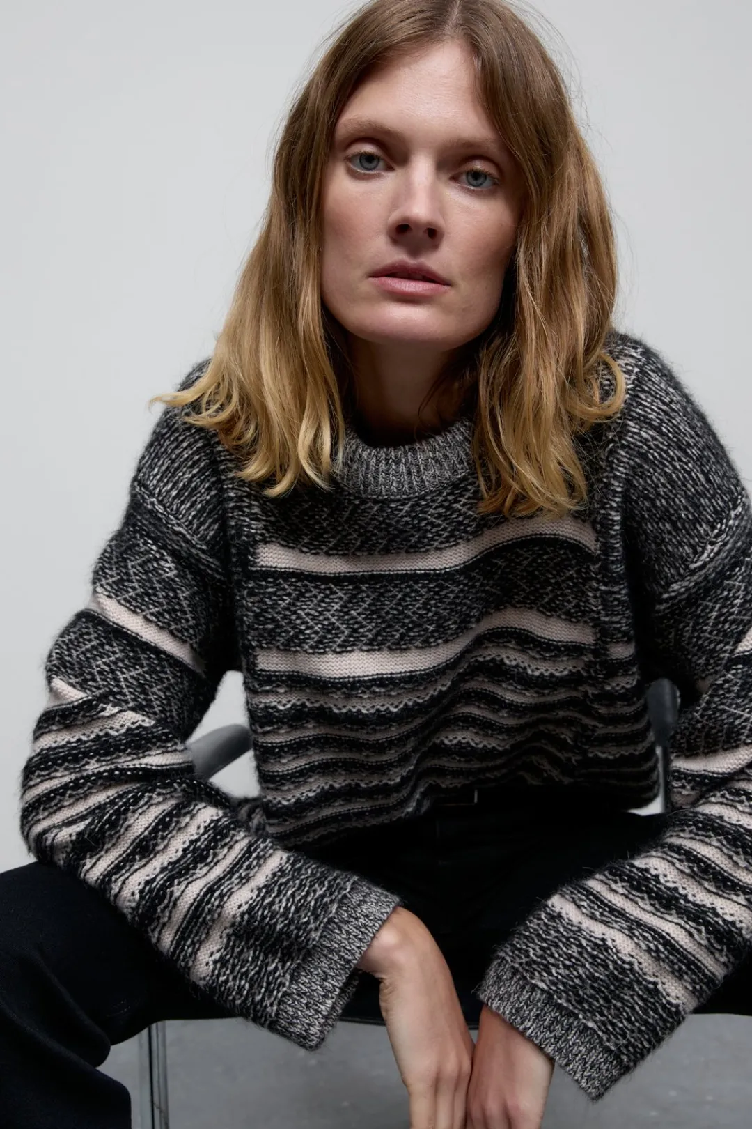 Closed Alpaca mix jacquard jumper Multi colour Clearance
