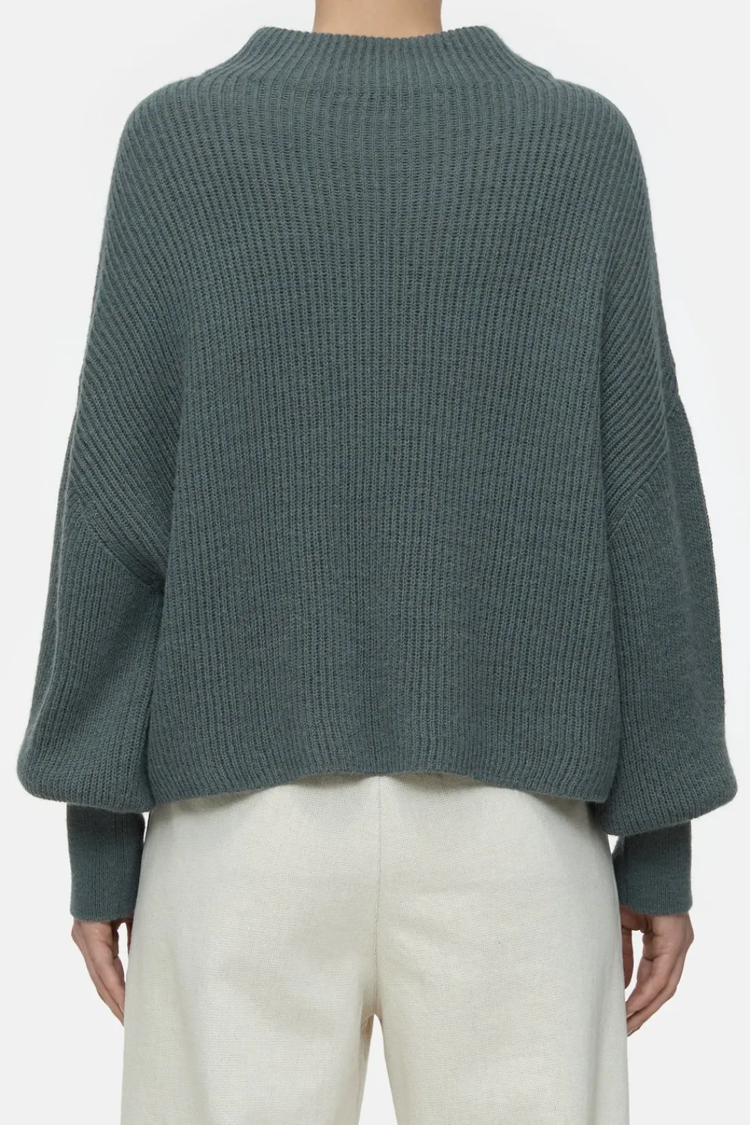 Closed Alpaca mix jumper Pini green Clearance