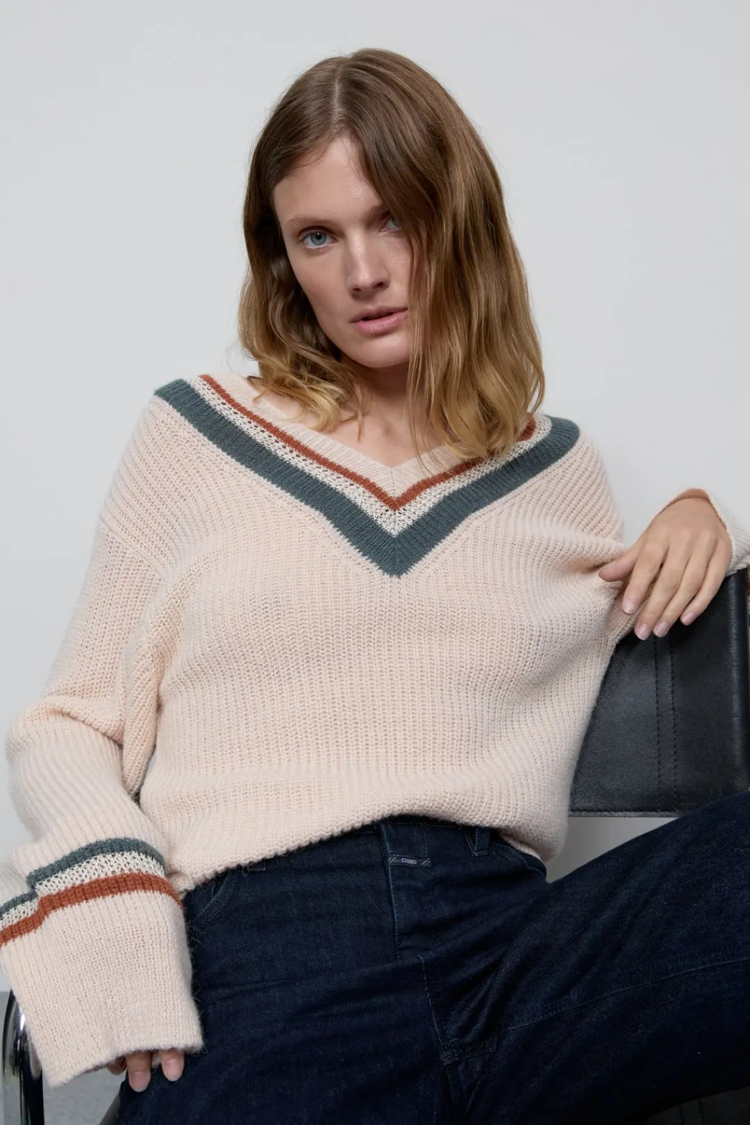 Closed Alpaca mix jumper Albicocca Hot