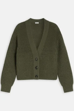 Closed Alpaca-Mix Cardigan industrial green