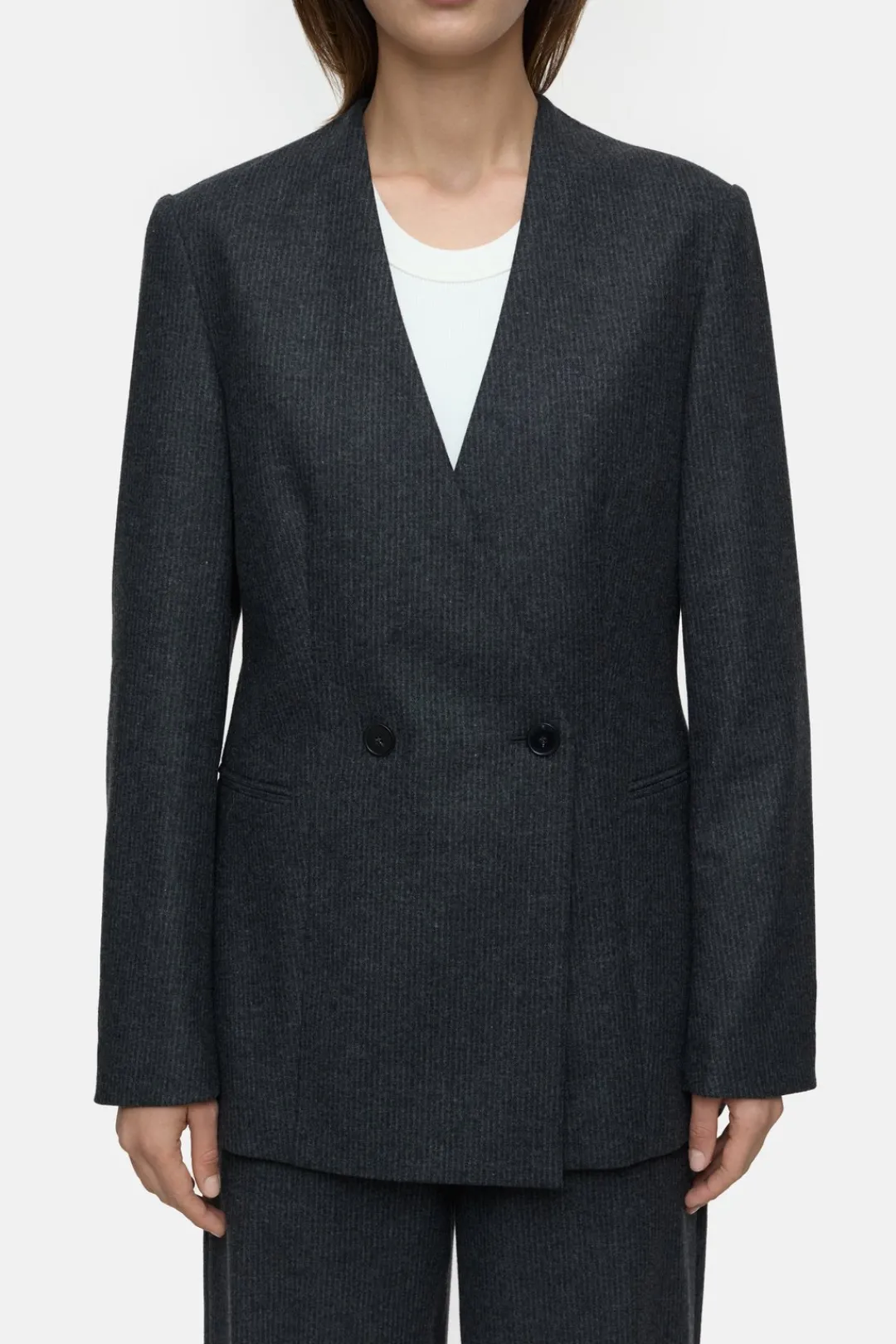 Closed Blazer in virgin wool mix Dark grey melange Best