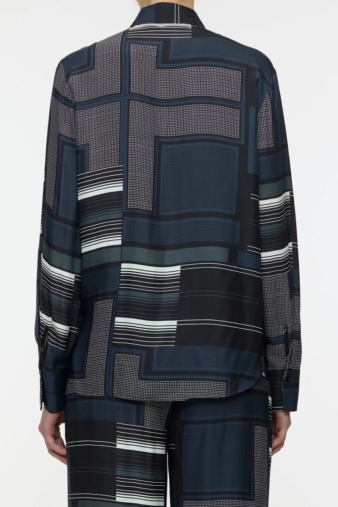 Closed Blouse with print Smokey blue