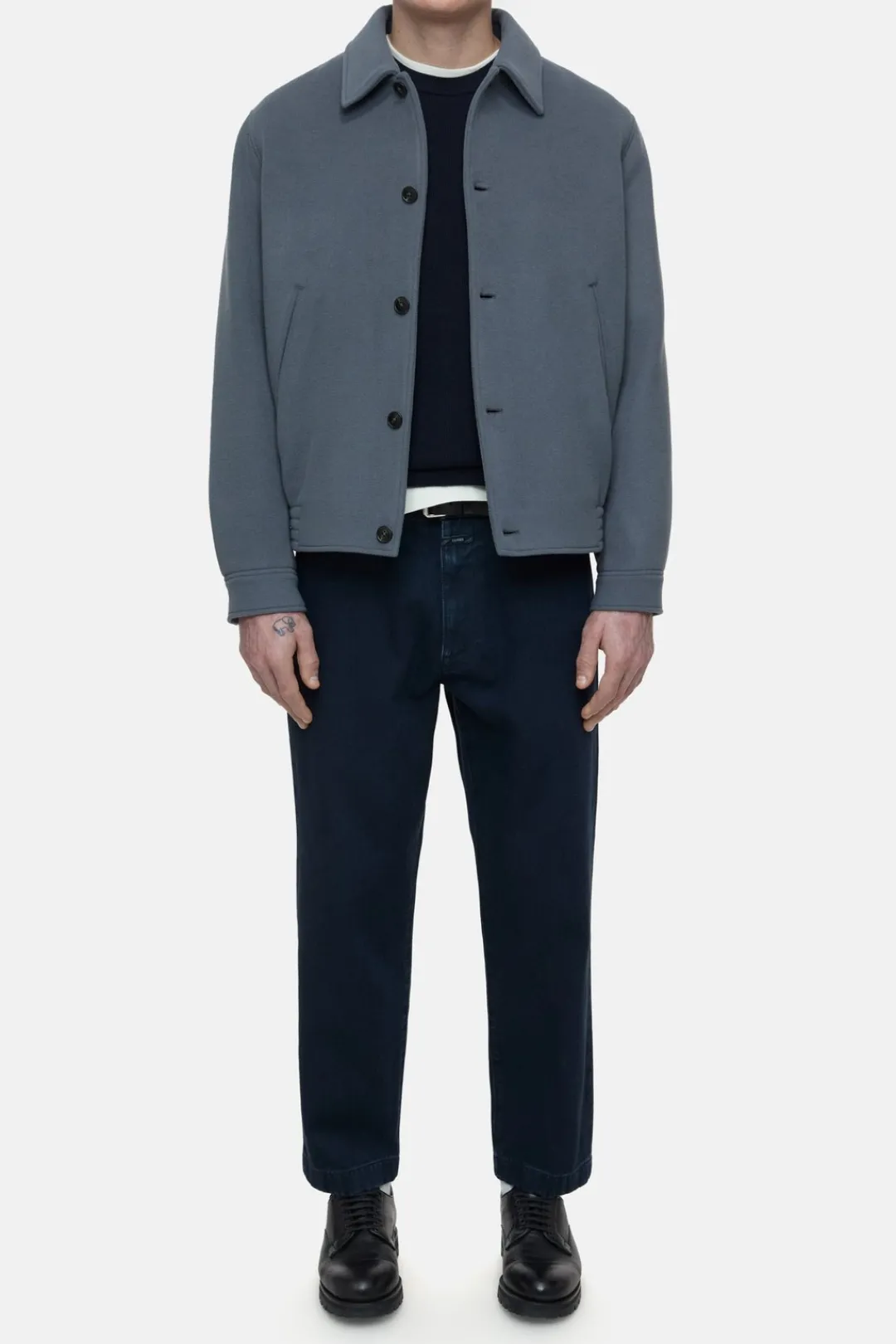 Closed Blouson in virgin wool mix Washed stone New
