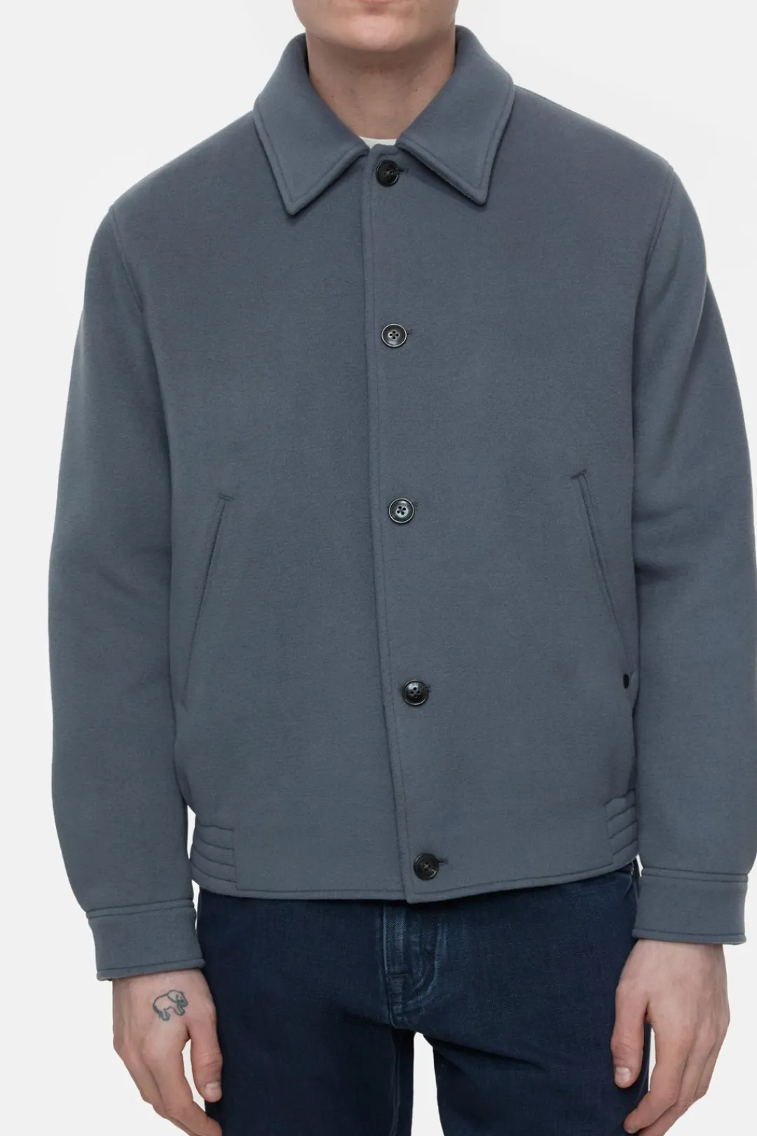 Closed Blouson in virgin wool mix Washed stone New