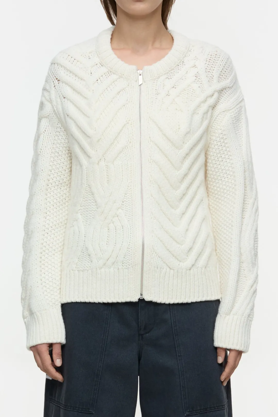 Closed Cable knit cardigan Ivory Outlet