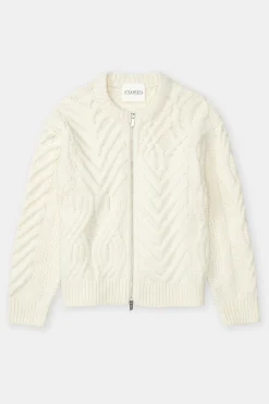 Closed Cable knit cardigan Ivory Outlet