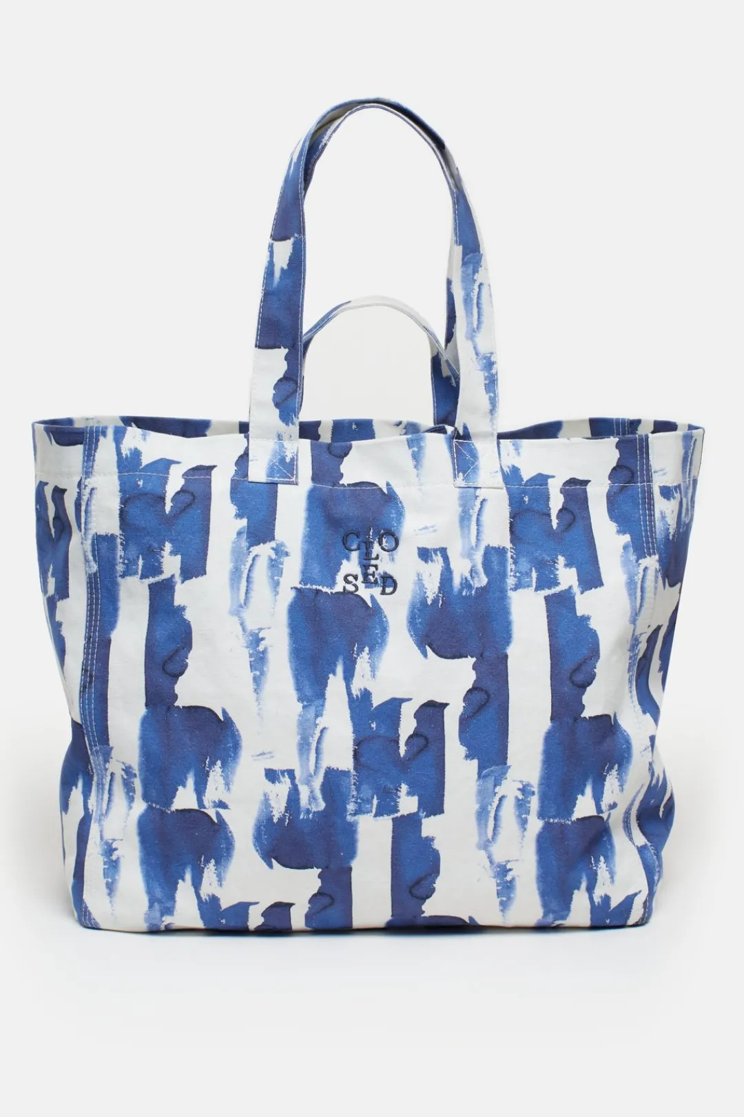 Closed Canvas tote bag Lake blue New