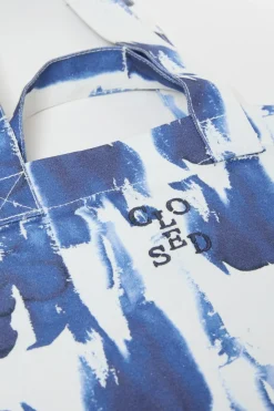 Closed Canvas tote bag Lake blue New