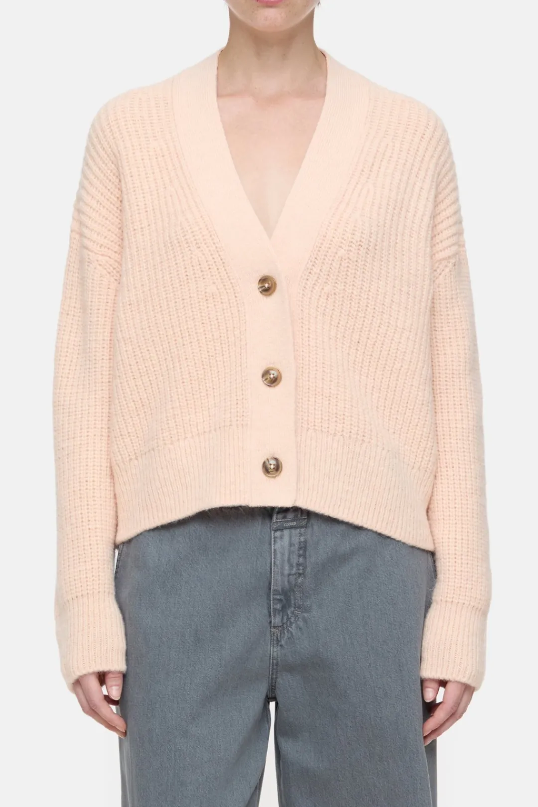 Closed Cardigan made from alpaca mix Albicocca Discount