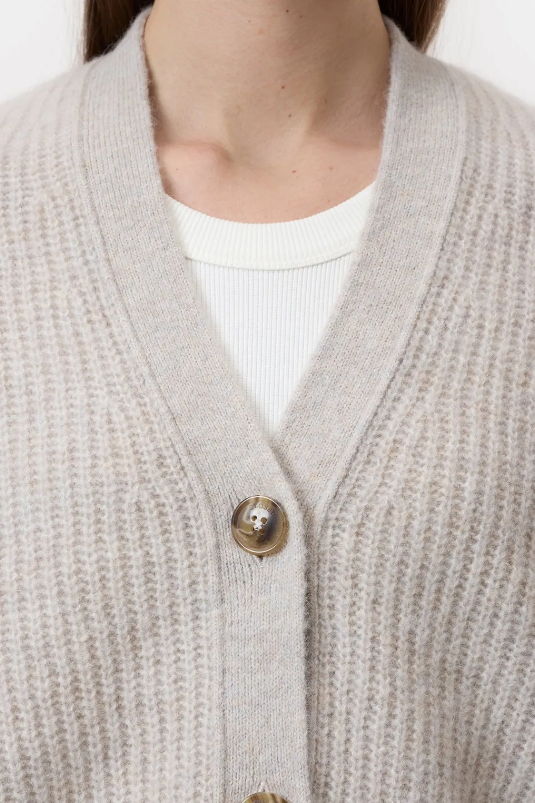 Closed Cardigan made from alpaca and wool mix Stone beige Best