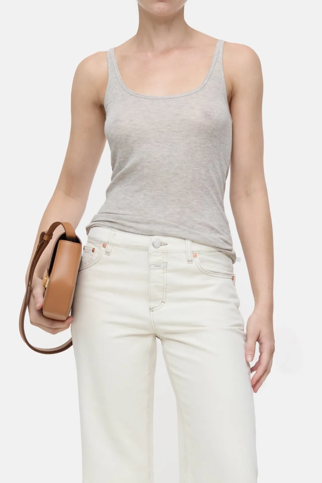 Closed Cashmere blend top Pearl beige Clearance