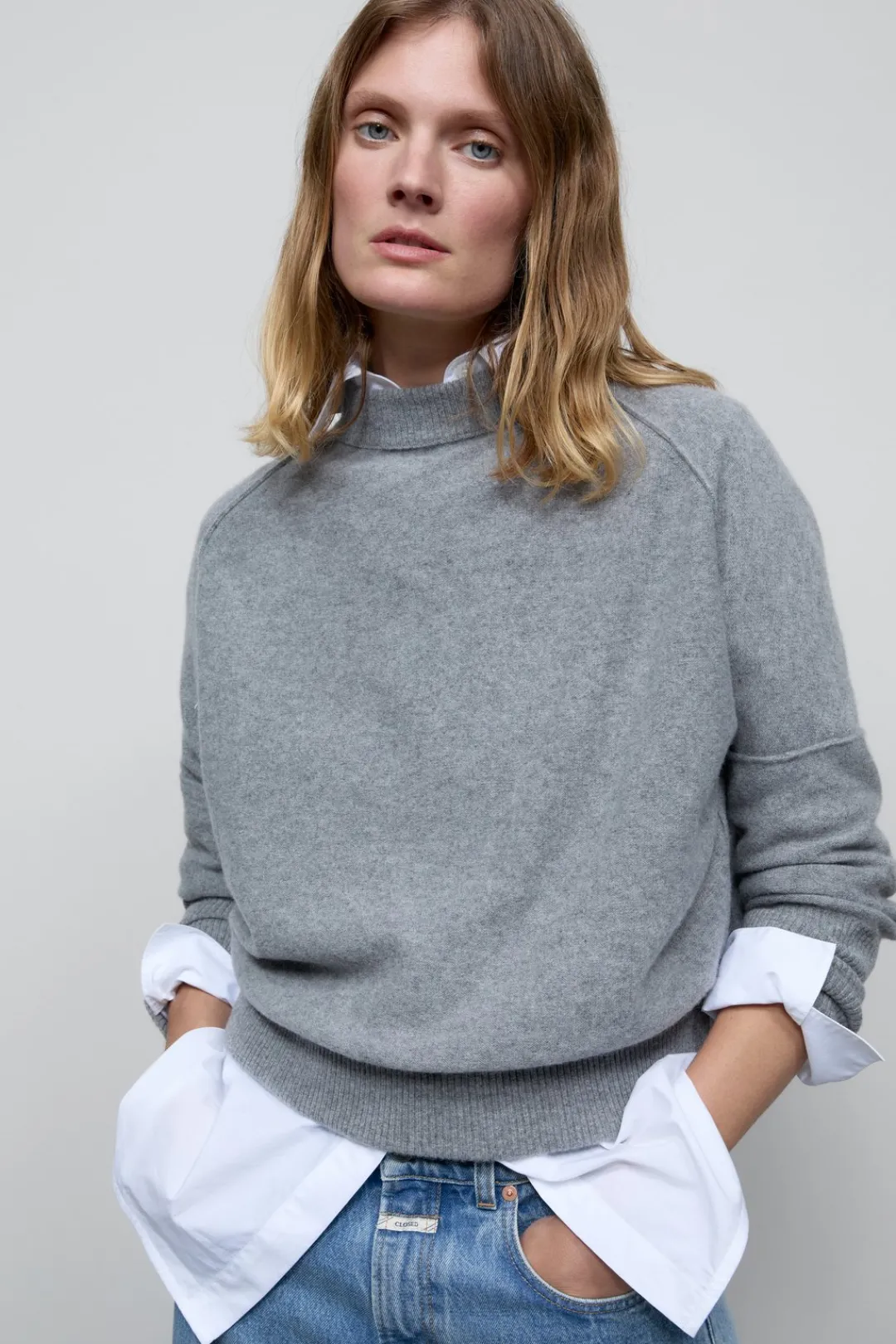 Closed Cashmere Jumper Light grey melange Clearance