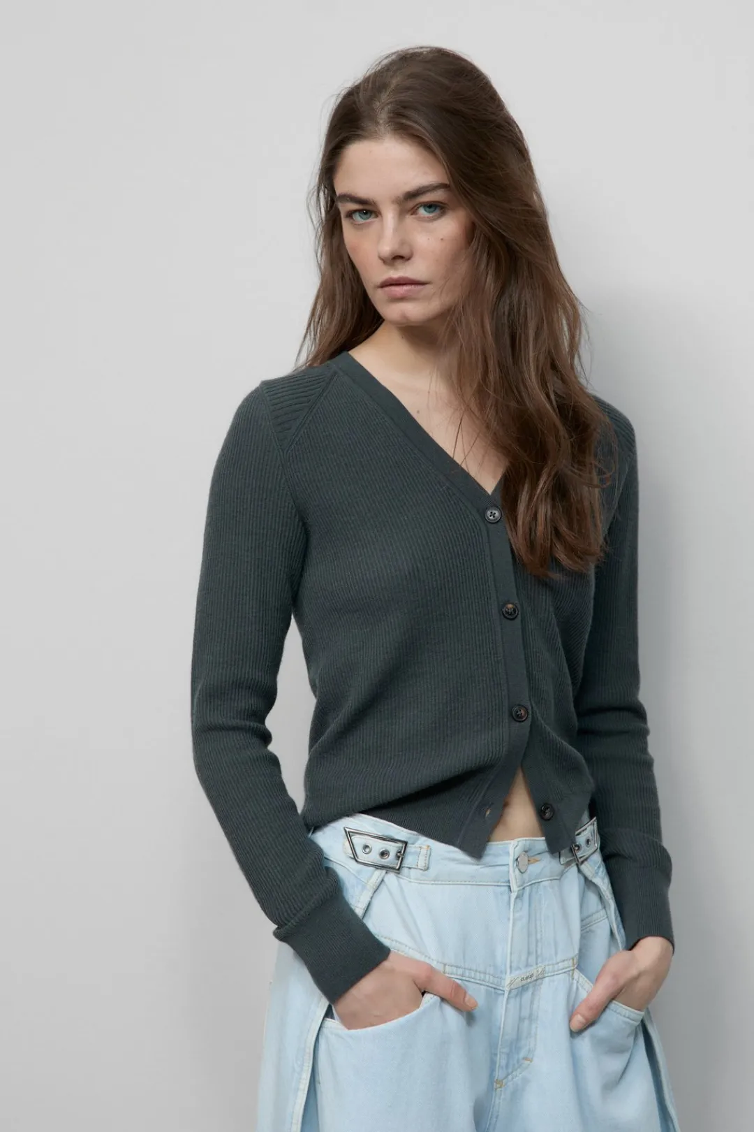 Closed Cashmere-blend cardigan Pini green