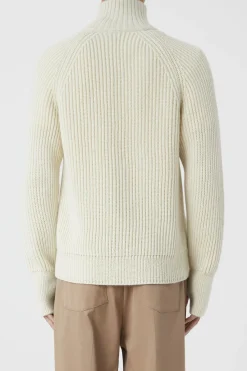 Closed Collar Cardigan Ivory Sale