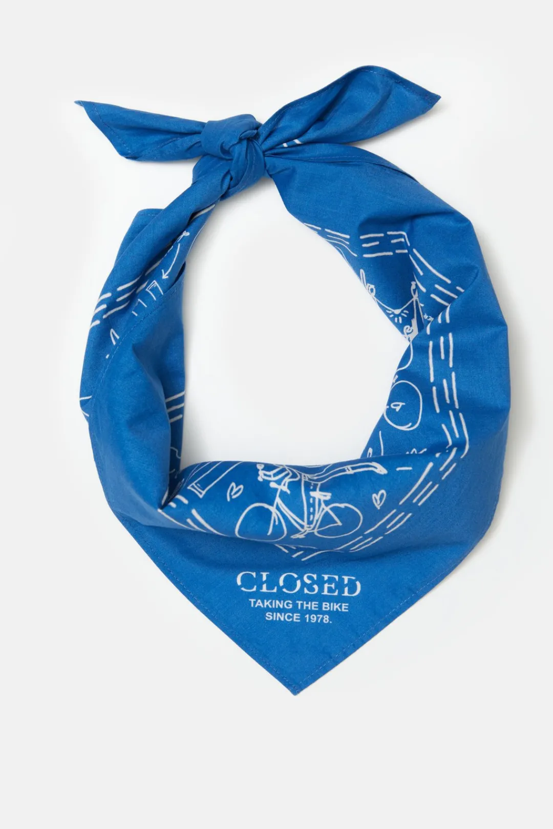 Closed Cotton bandana scarf Lake blue Best
