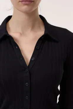 Closed Cotton blend polo shirt Black