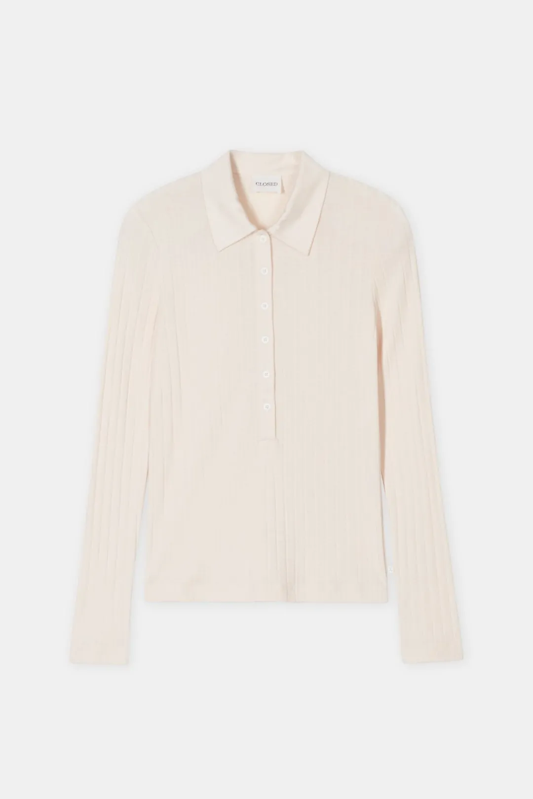 Closed Cotton blend polo shirt Dusty rose Discount