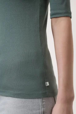 Closed Cotton blend T-shirt Faded green Outlet