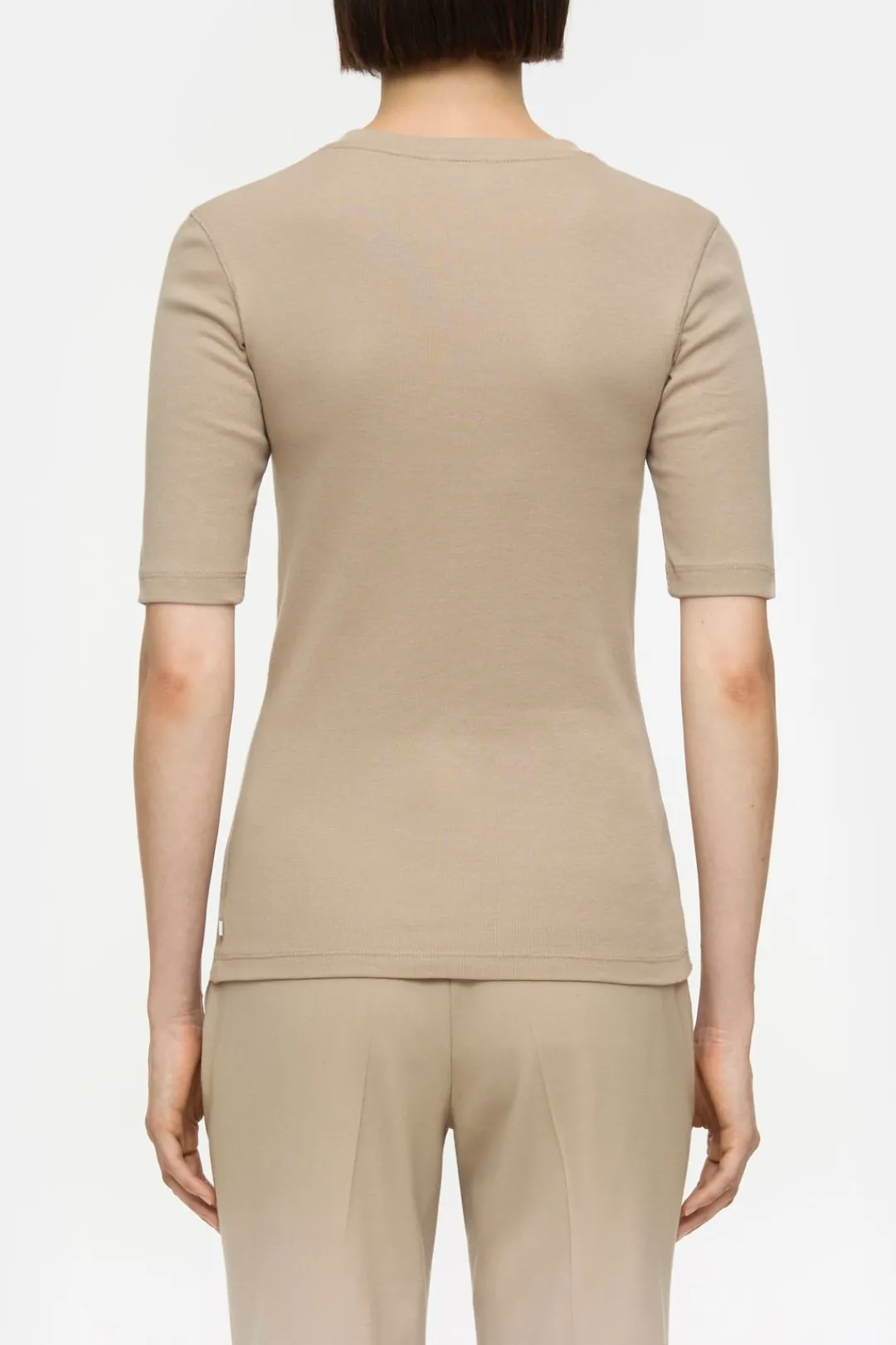 Closed Cotton blend T-shirt Dark chino beige Clearance