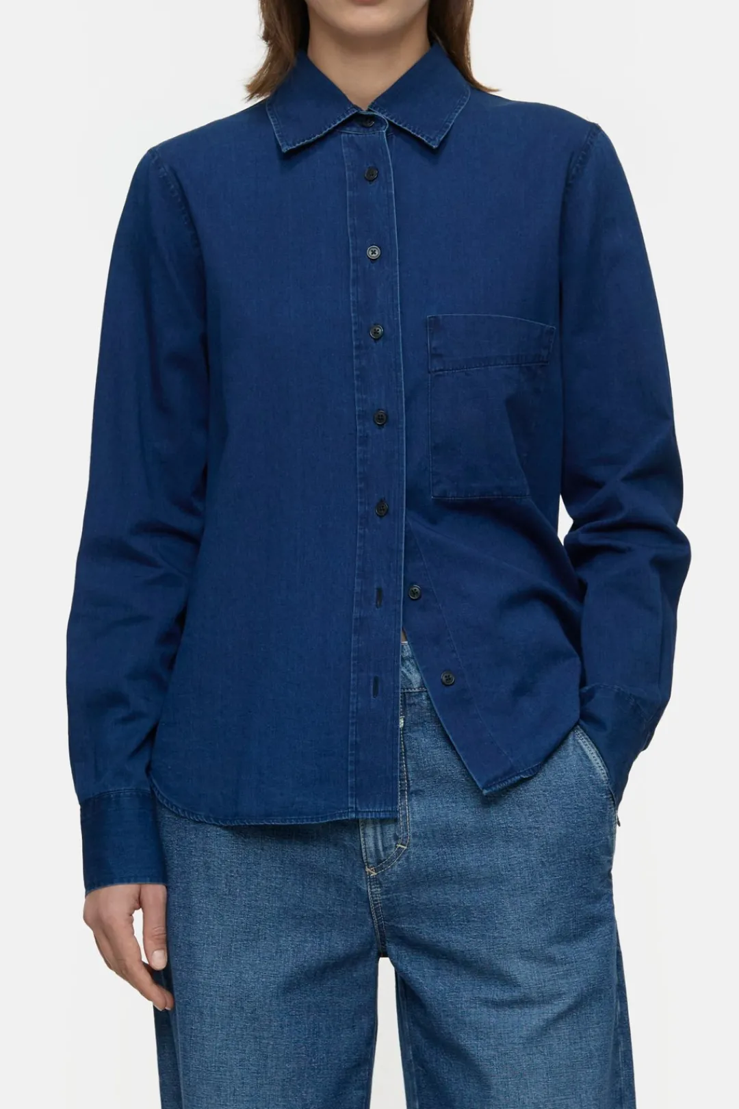 Closed Cotton blouse Dark blue