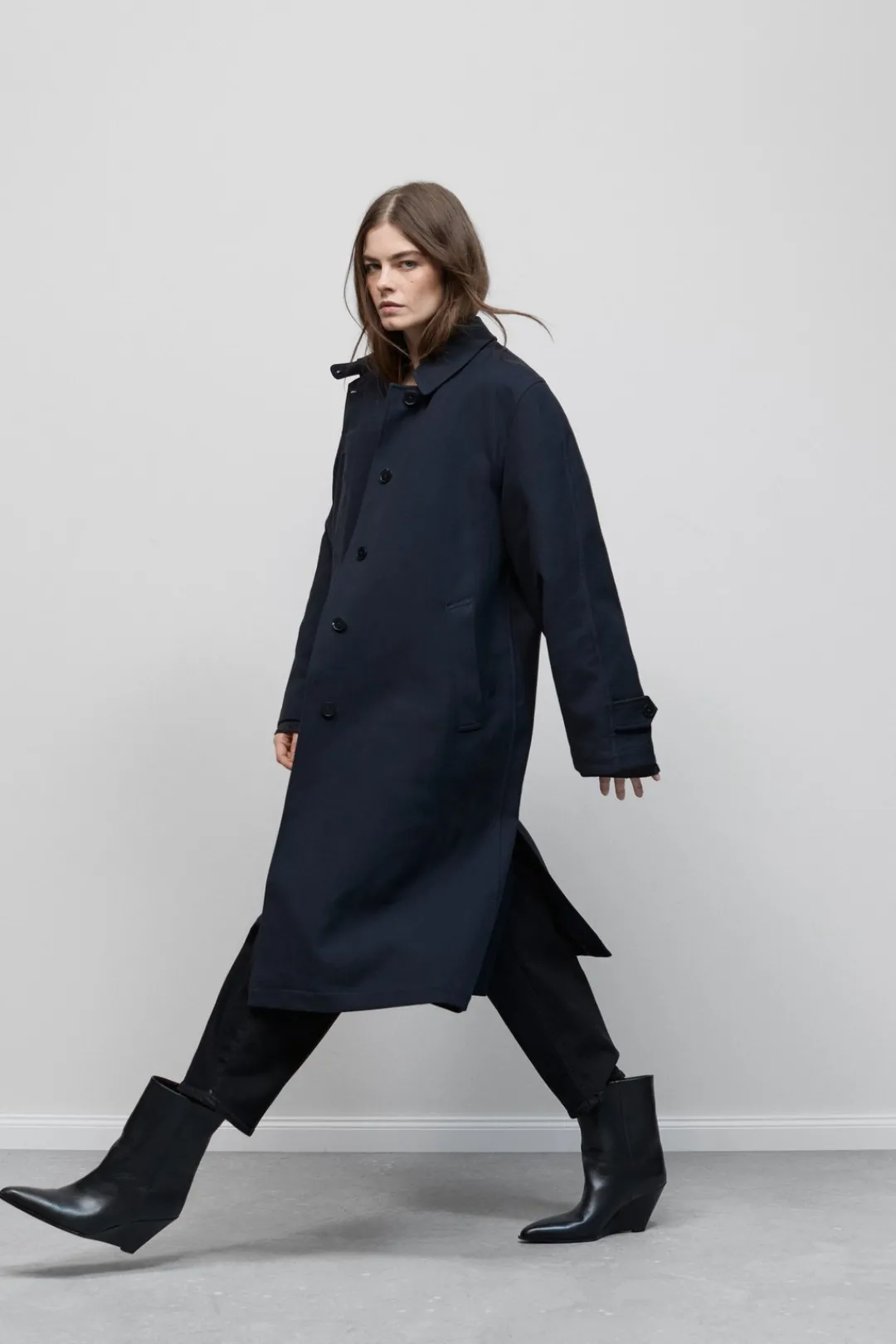 Closed Cotton coat Space blue Sale
