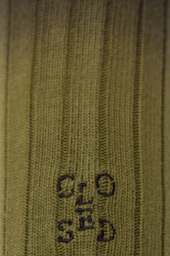 Closed Cotton mix socks Golden moss