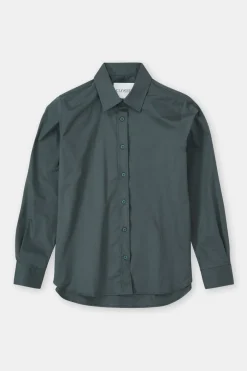 Closed Cotton poplin blouse Pini green Best