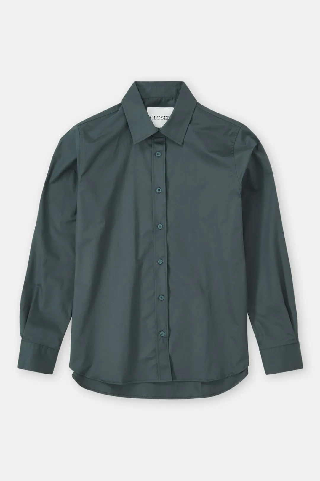Closed Cotton poplin blouse Pini green Best