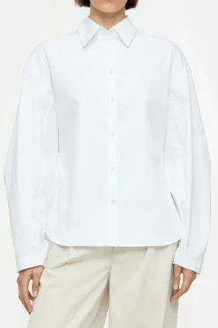 Closed Cotton Poplin Blouse White Outlet