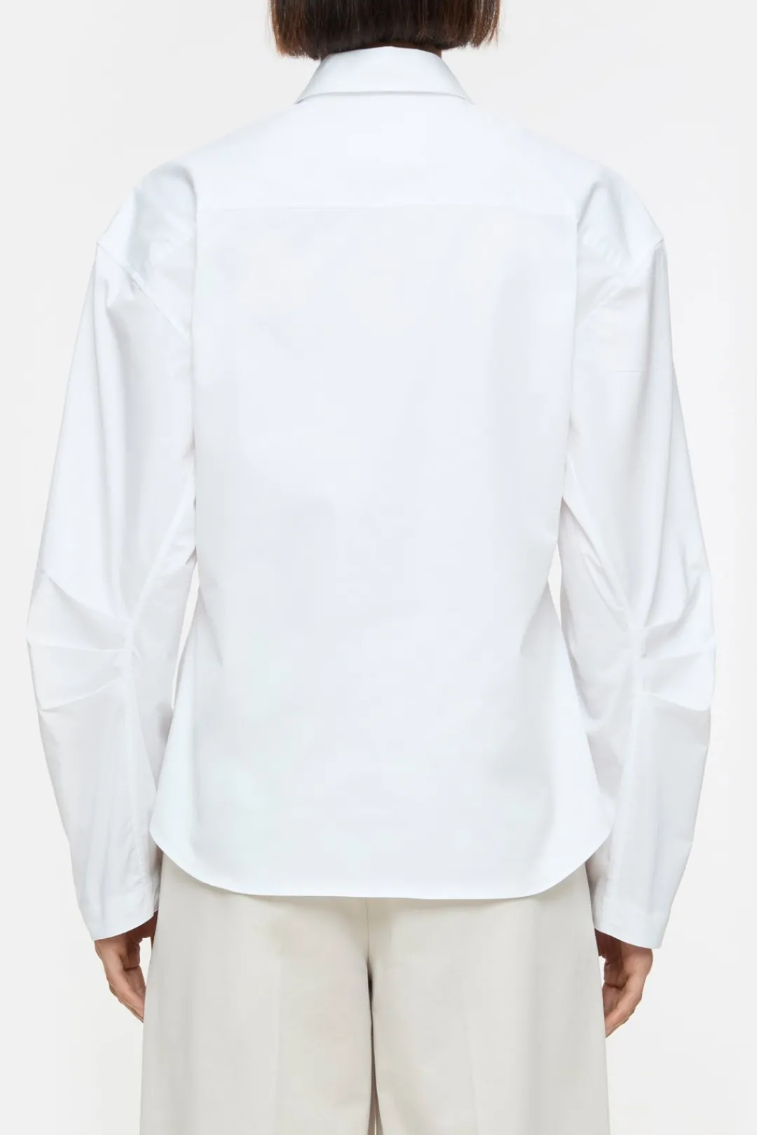 Closed Cotton Poplin Blouse White Outlet