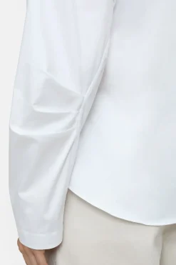Closed Cotton Poplin Blouse White Outlet