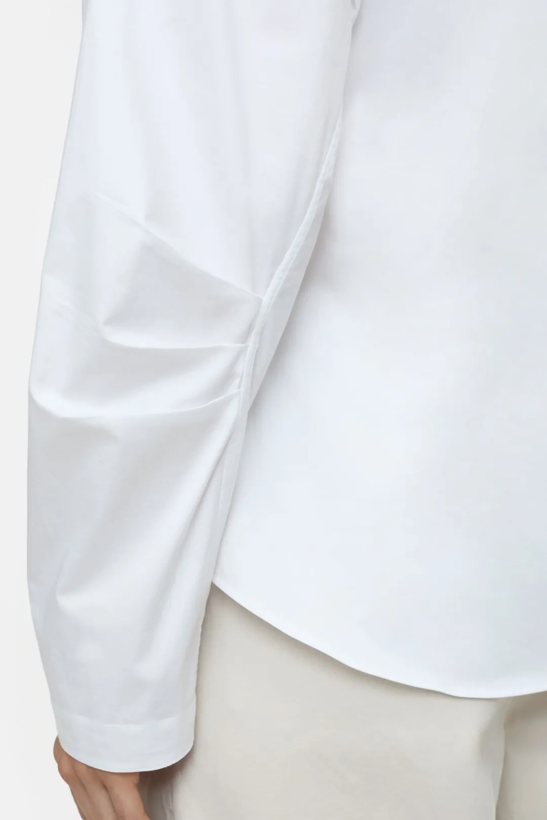 Closed Cotton Poplin Blouse White Outlet