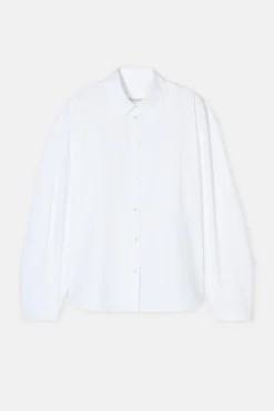 Closed Cotton Poplin Blouse White Outlet