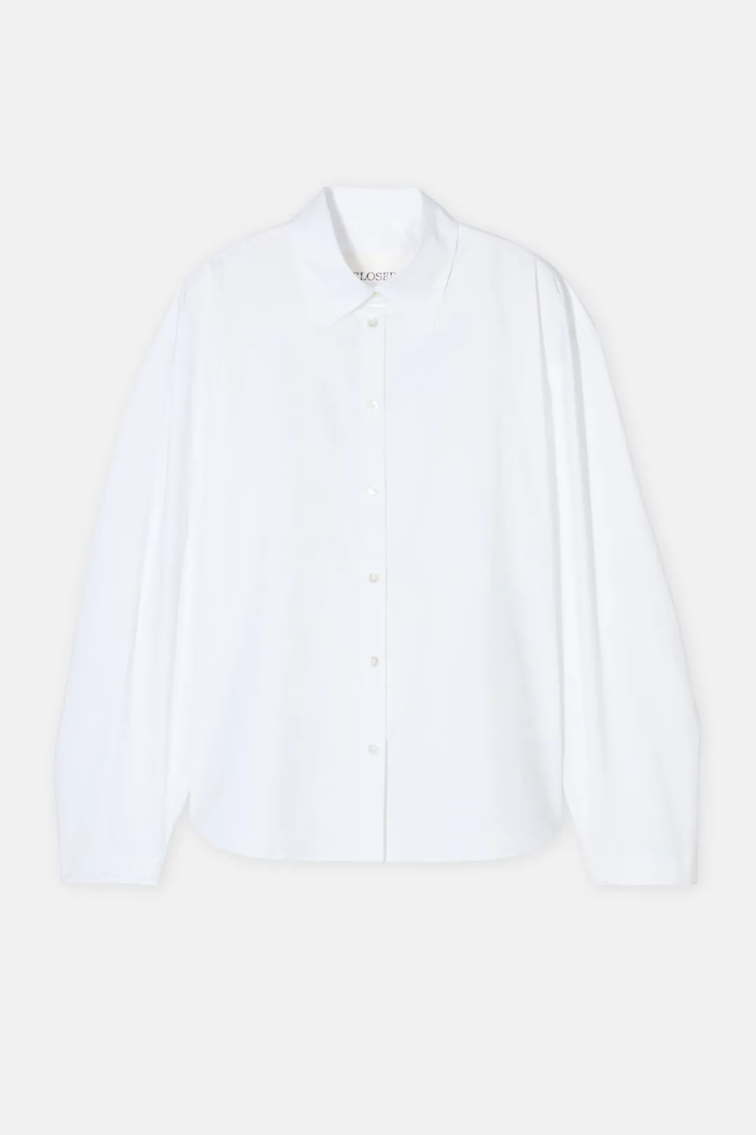 Closed Cotton Poplin Blouse White Outlet