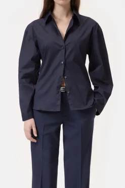 Closed Cotton Poplin Blouse Dark night Hot