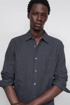 Closed Cotton shirt Dark grey melange Online