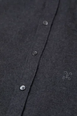 Closed Cotton shirt Dark grey melange Online