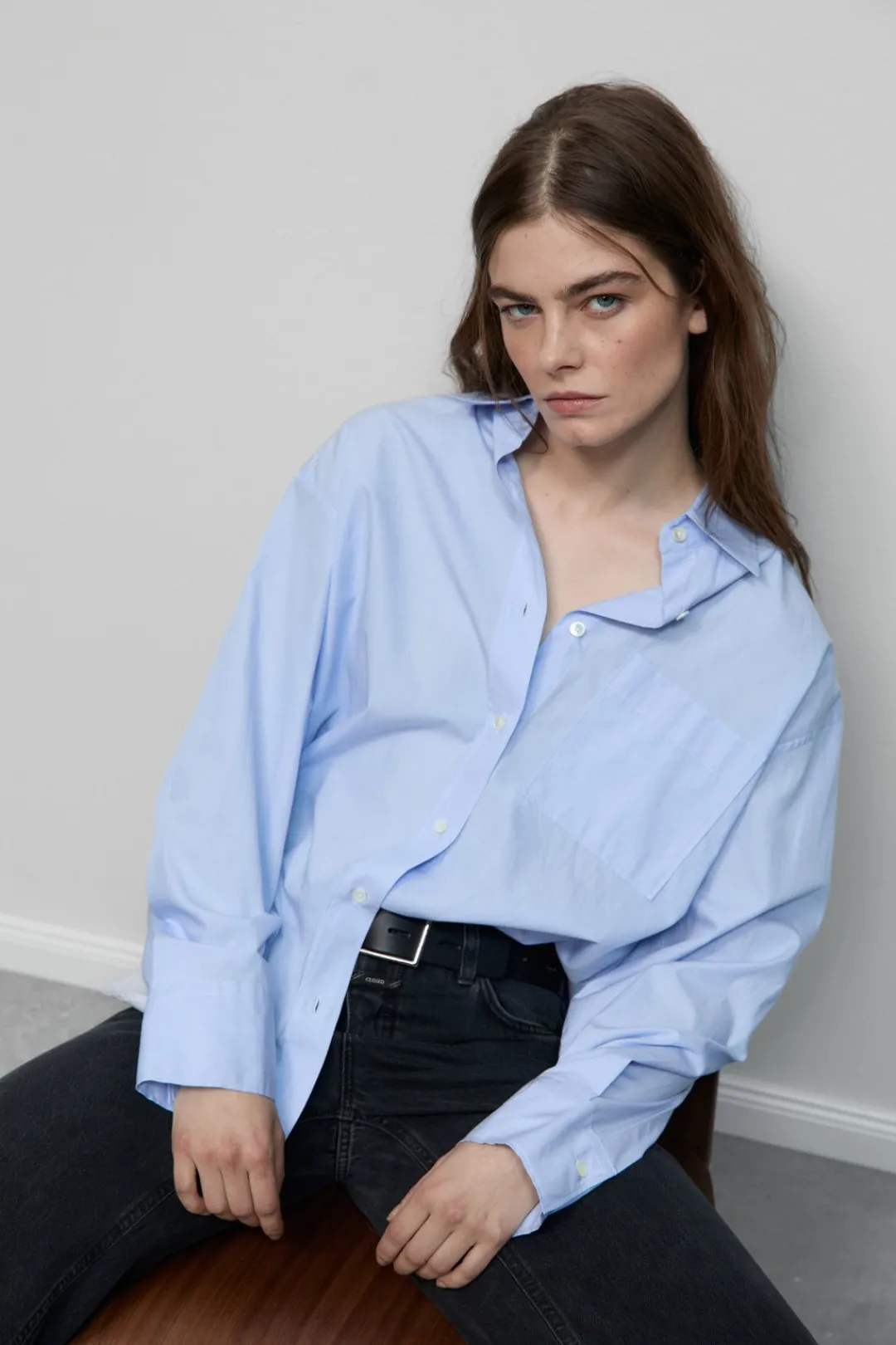 Closed Cotton shirt blouse Lazio blue Outlet