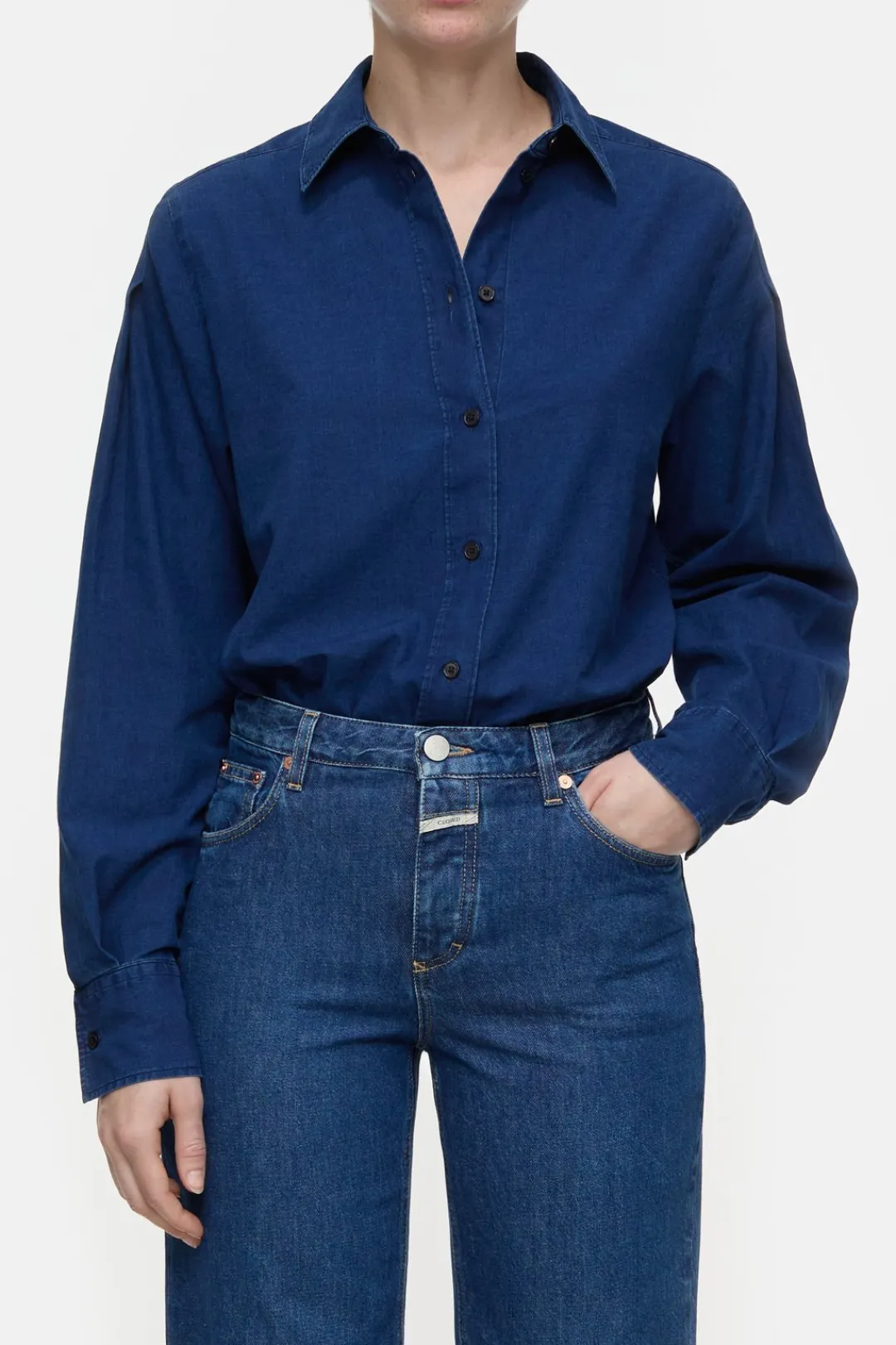 Closed Cotton shirt blouse Dark blue