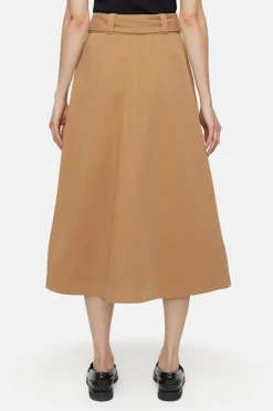 Closed Cotton skirt Biscotti brown Discount