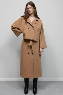 Closed Cotton skirt Biscotti brown Discount