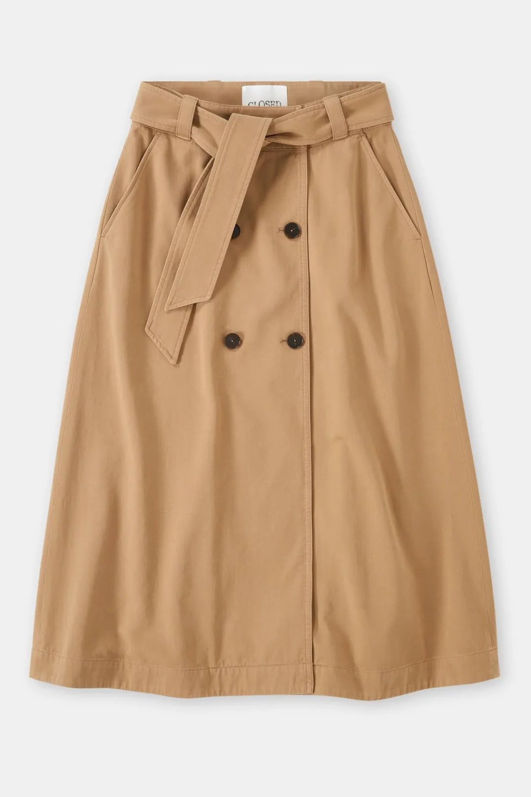 Closed Cotton skirt Biscotti brown Discount