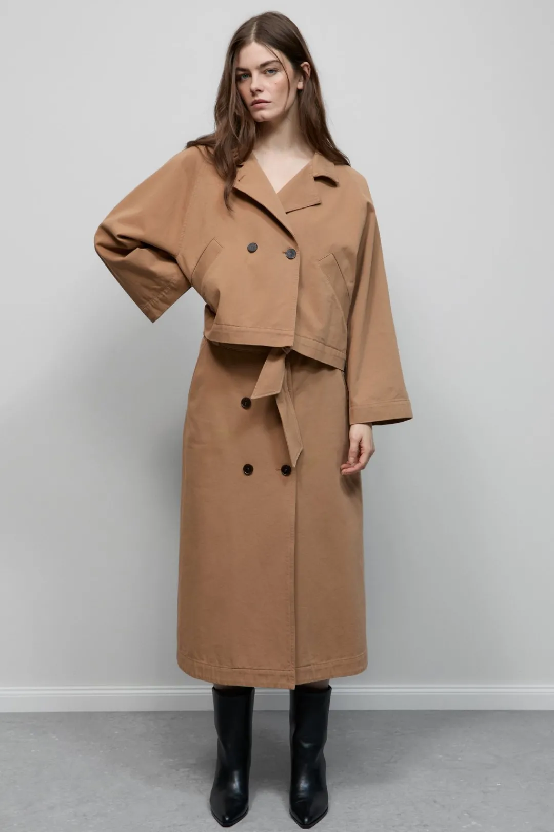 Closed Cotton skirt Biscotti brown Discount