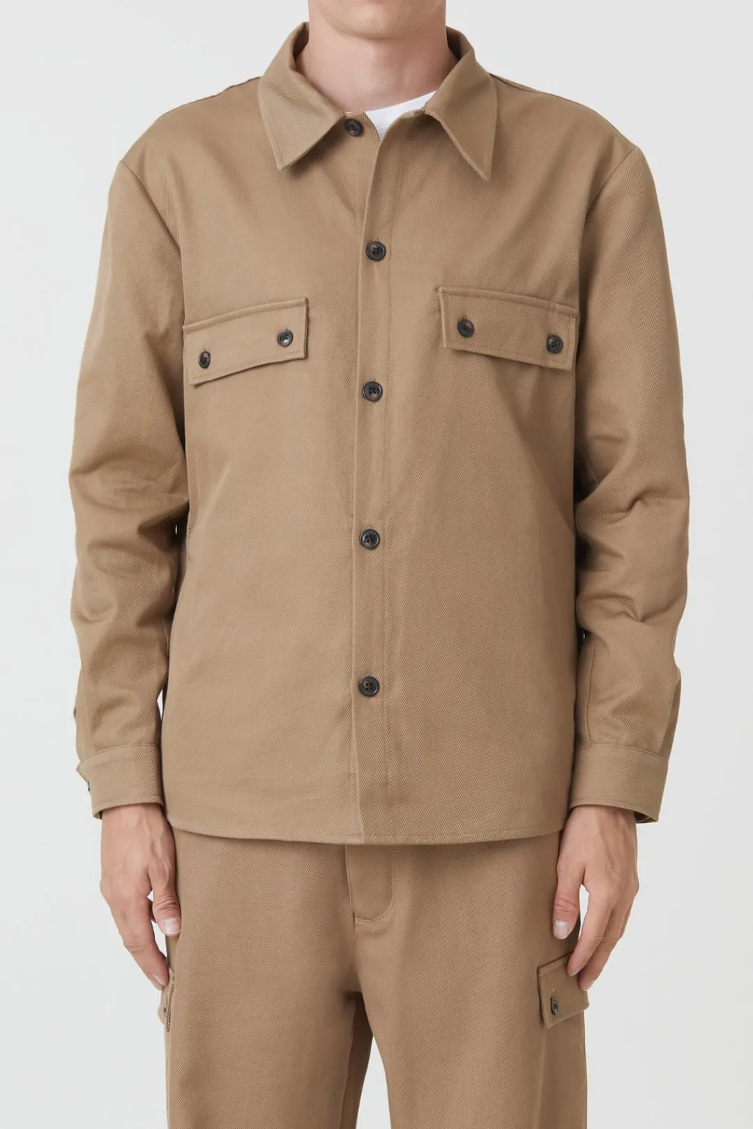 Closed Cotton Twill Overshirt Brown sugar Online