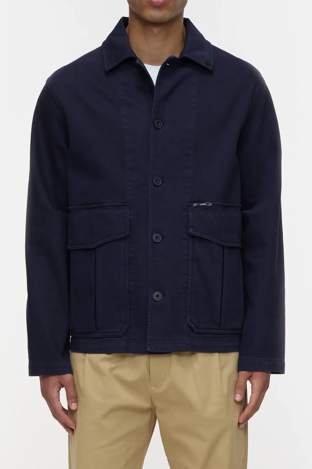 Closed Cotton twill overshirt Dark night Online