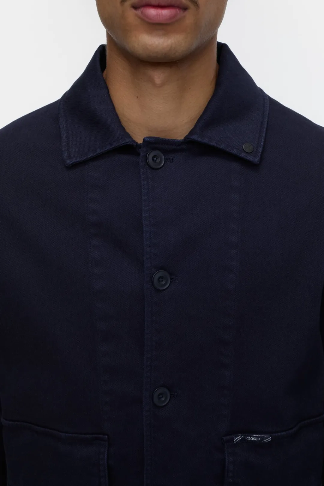 Closed Cotton twill overshirt Dark night Online