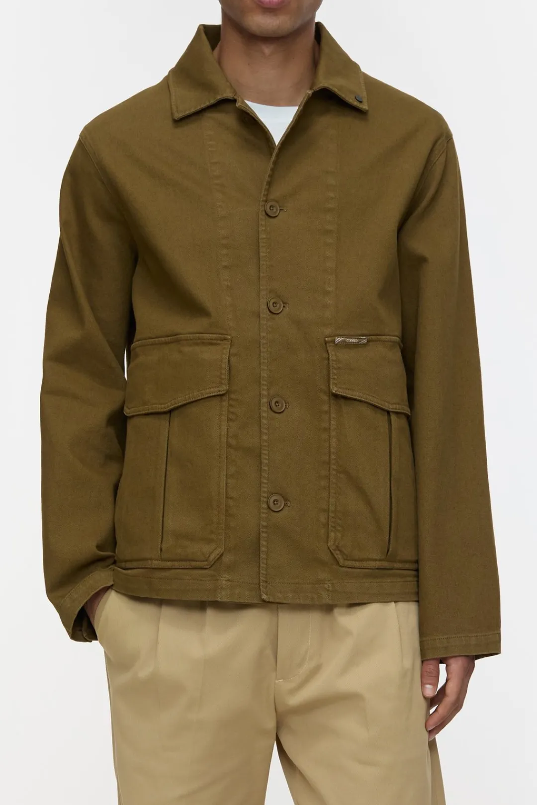 Closed Cotton twill overshirt Golden moss Best