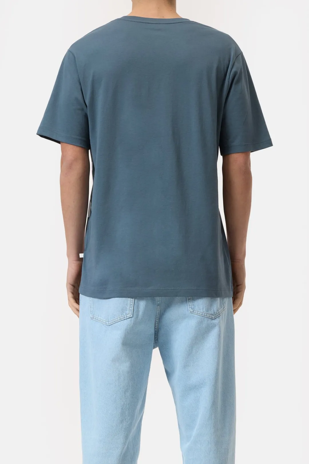 Closed Cotton V-neck T-shirt Graphite blue Discount