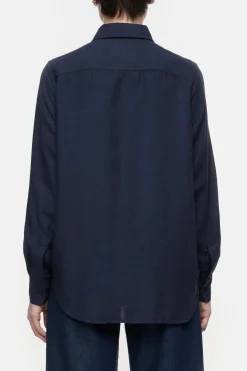 Closed Cotton-cashmere blend blouse Smokey blue Outlet