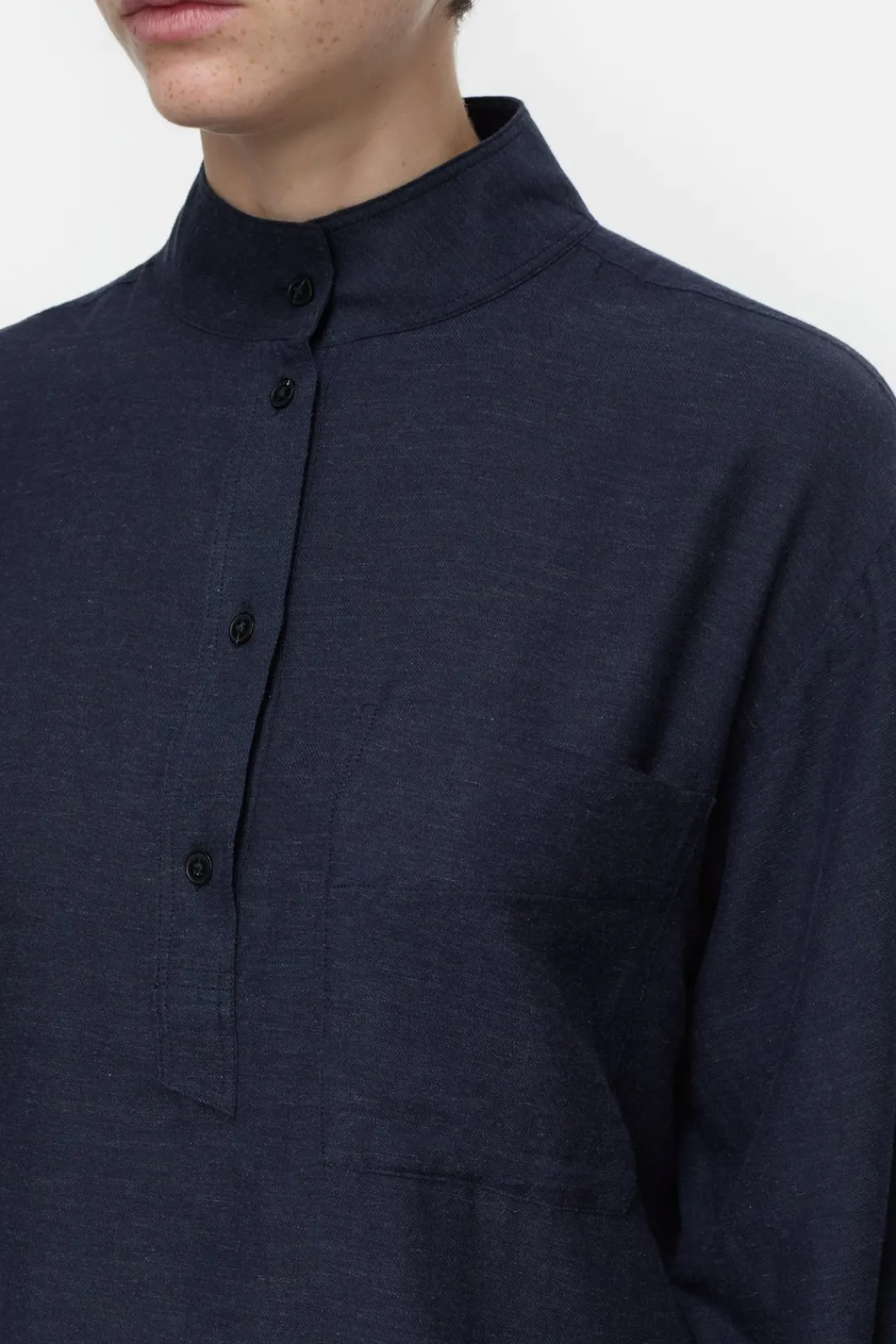 Closed Cotton-cashmere blend blouse Smokey blue Clearance